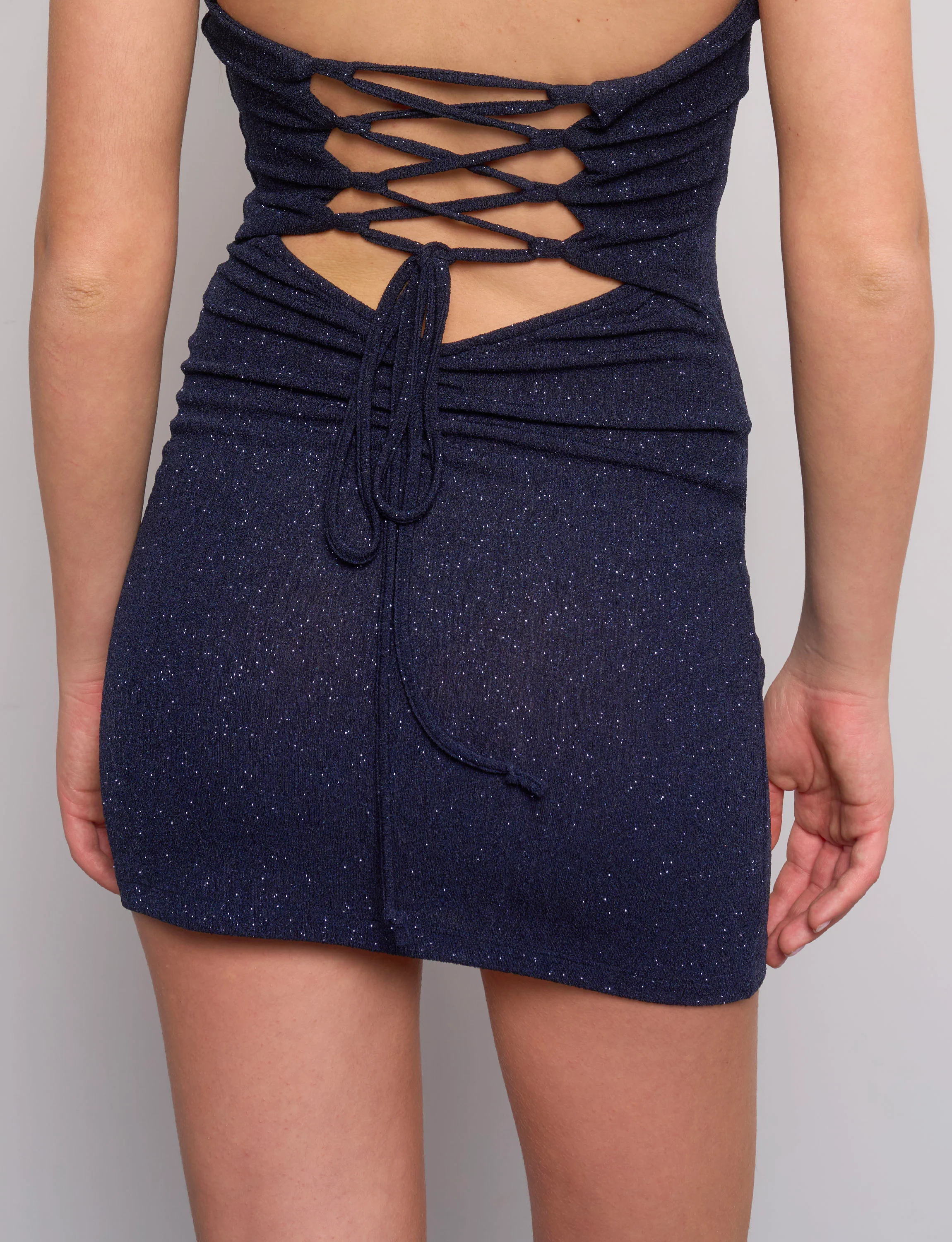 Vestito blu navy glitterato - Image 3