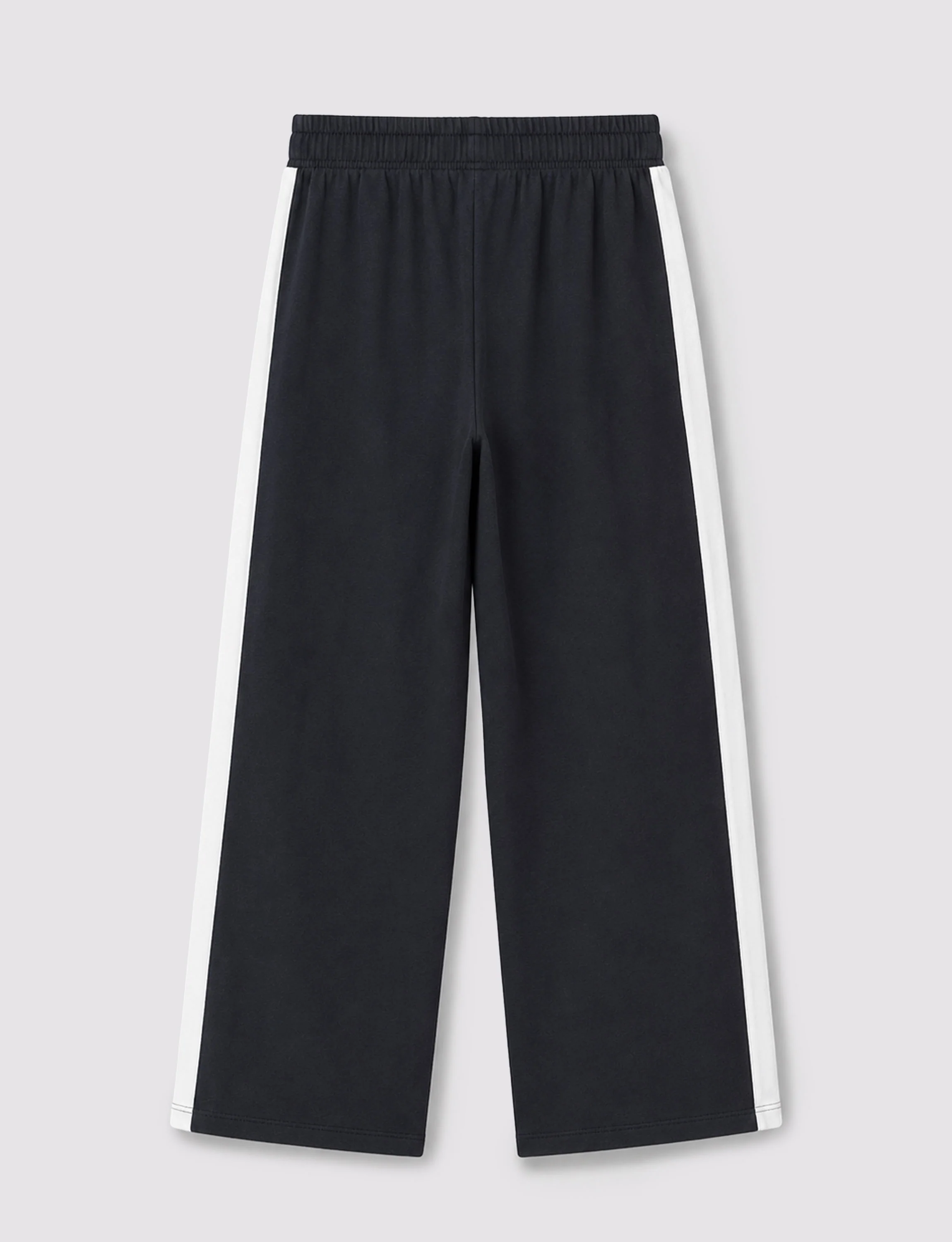 Pantalone tuta wide blu notte con banda bianca