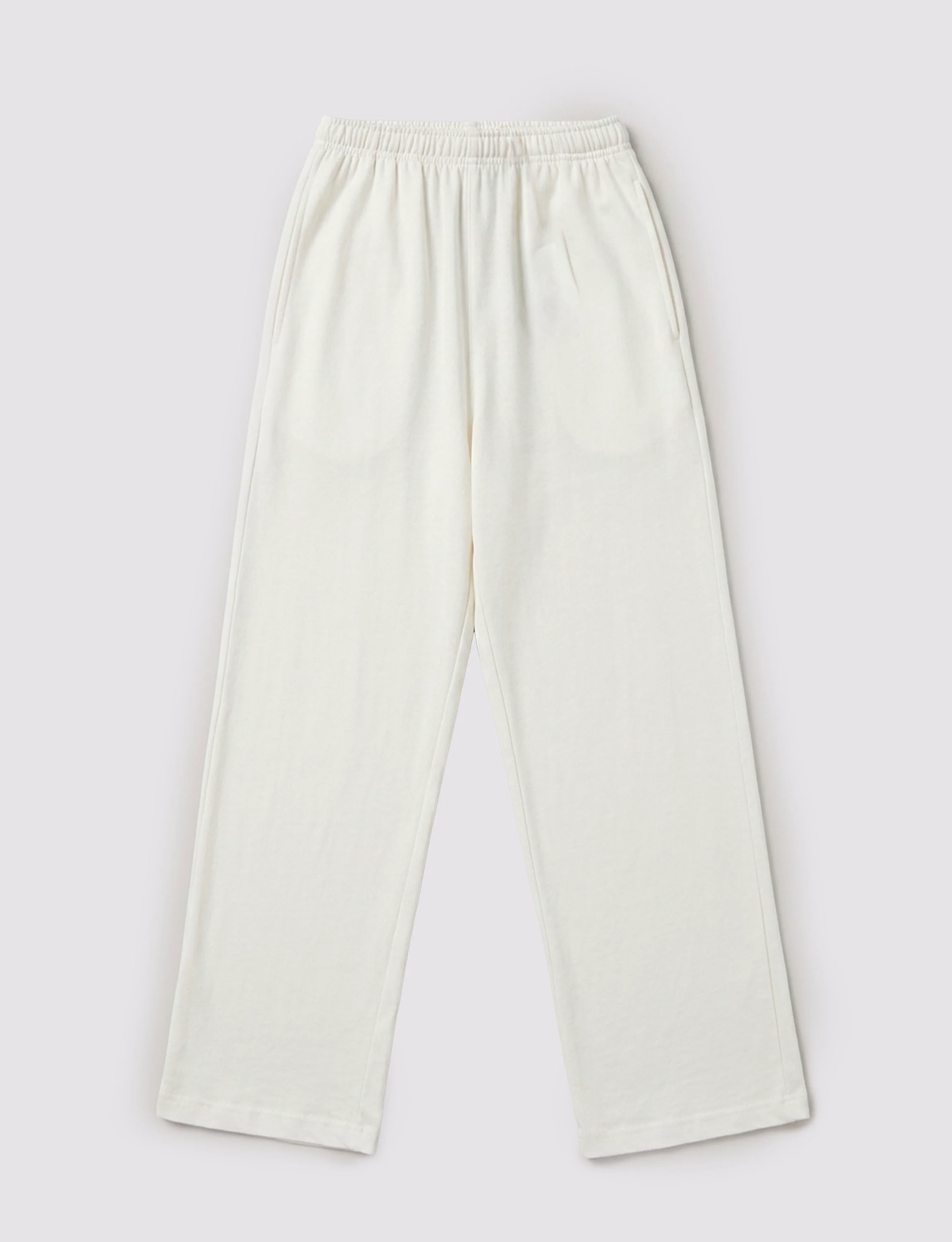 Pantalone tuta panna a gamba ampia