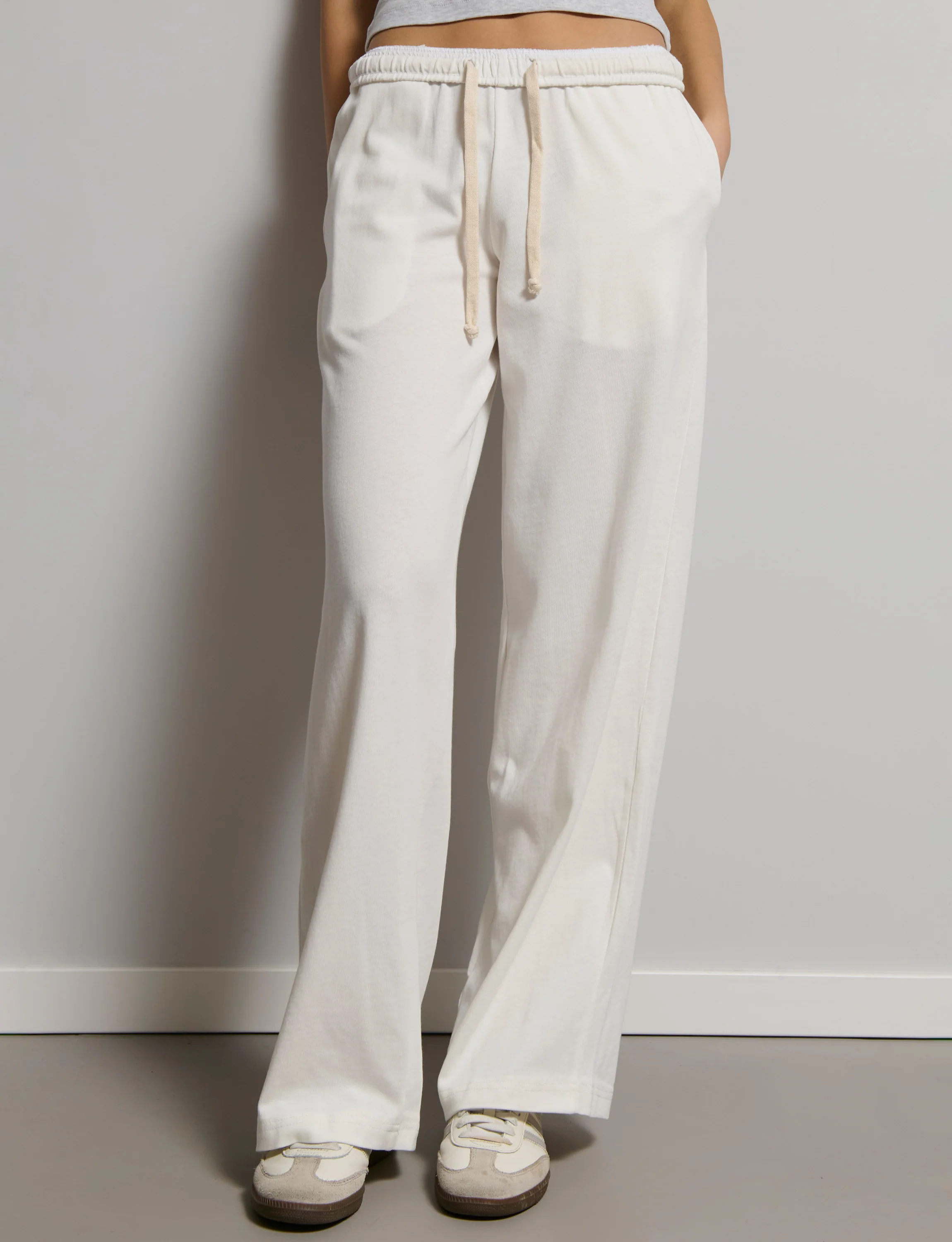 Pantalone tuta panna a gamba ampia - Image 3