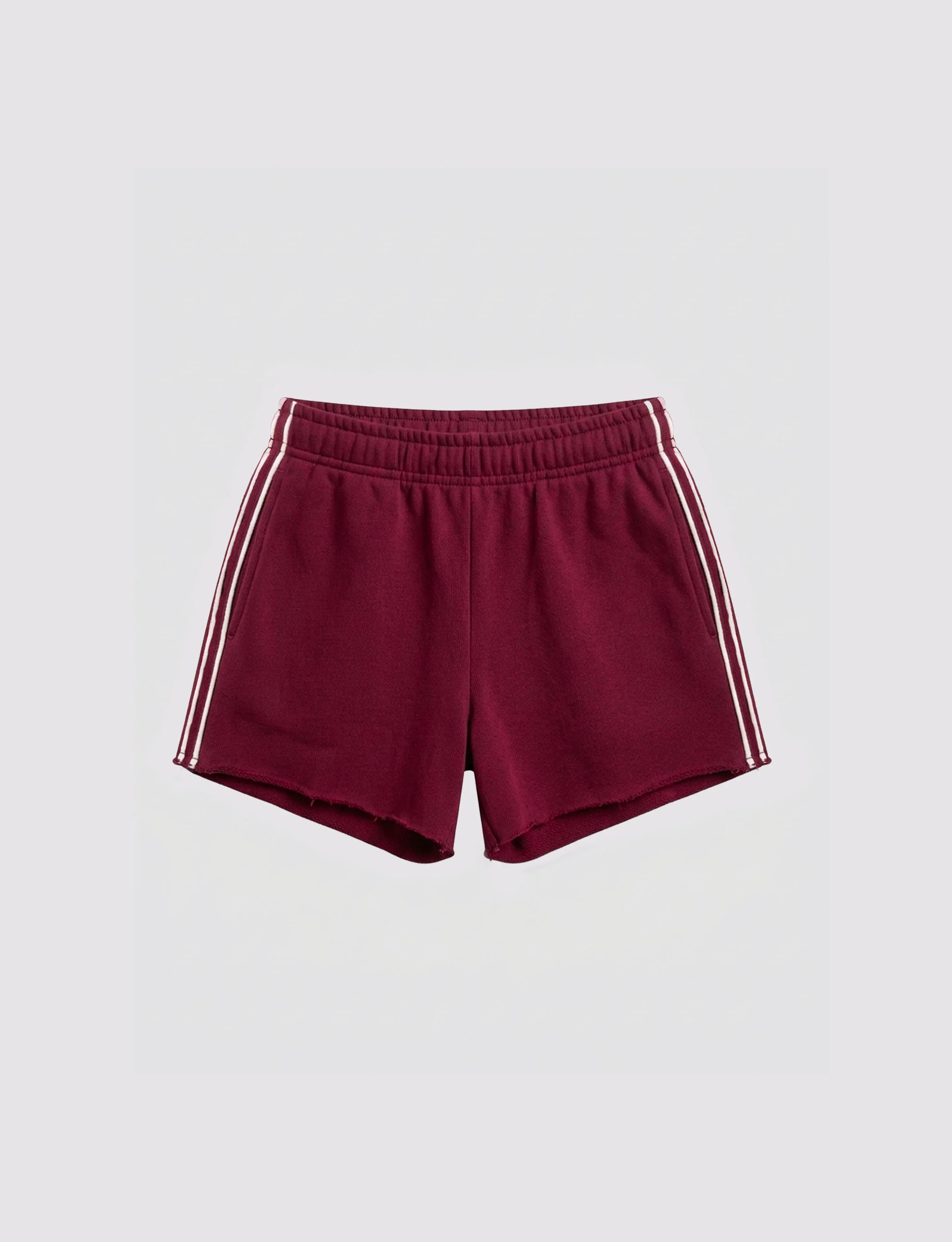 Short bordeaux in jersey con righe laterali