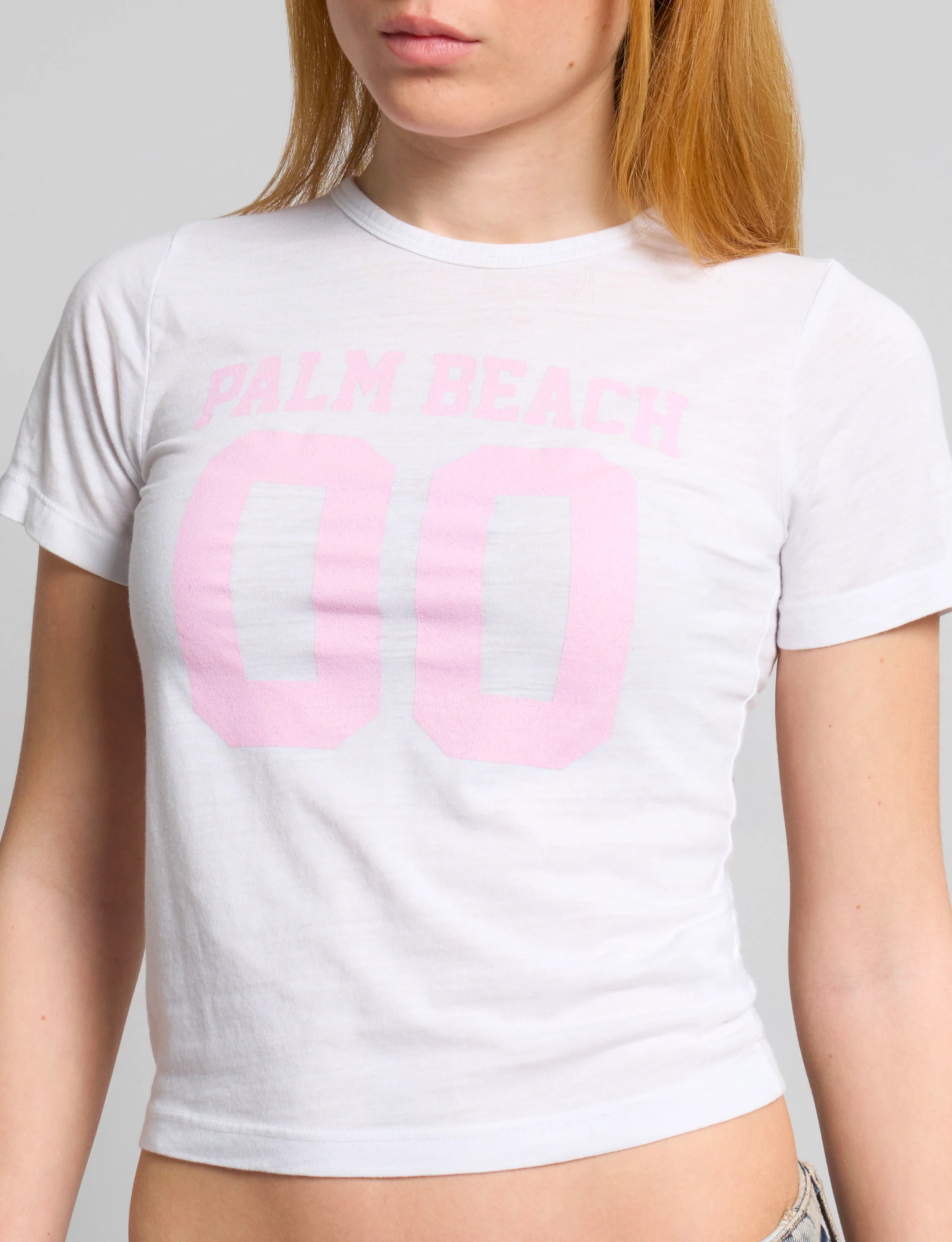 T-shirt bianca con stampa "Palm Beach" e numero 00 - Image 3