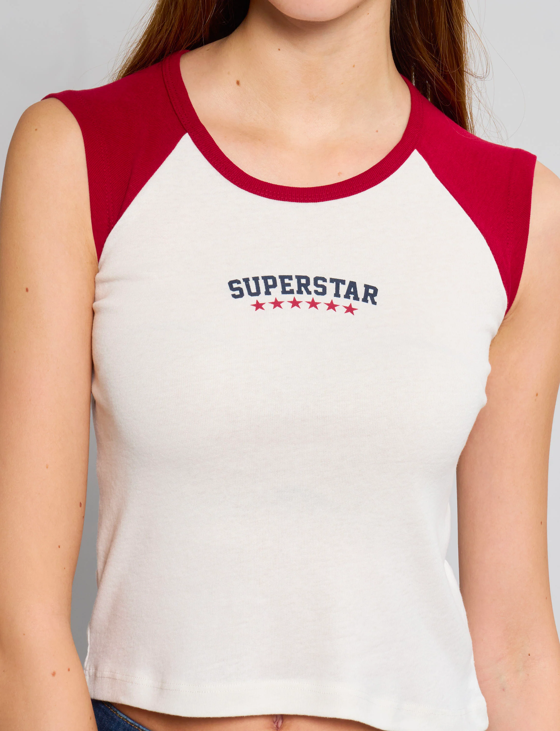 T-shirt manica bicolor con scritta "Superstar" - Image 2