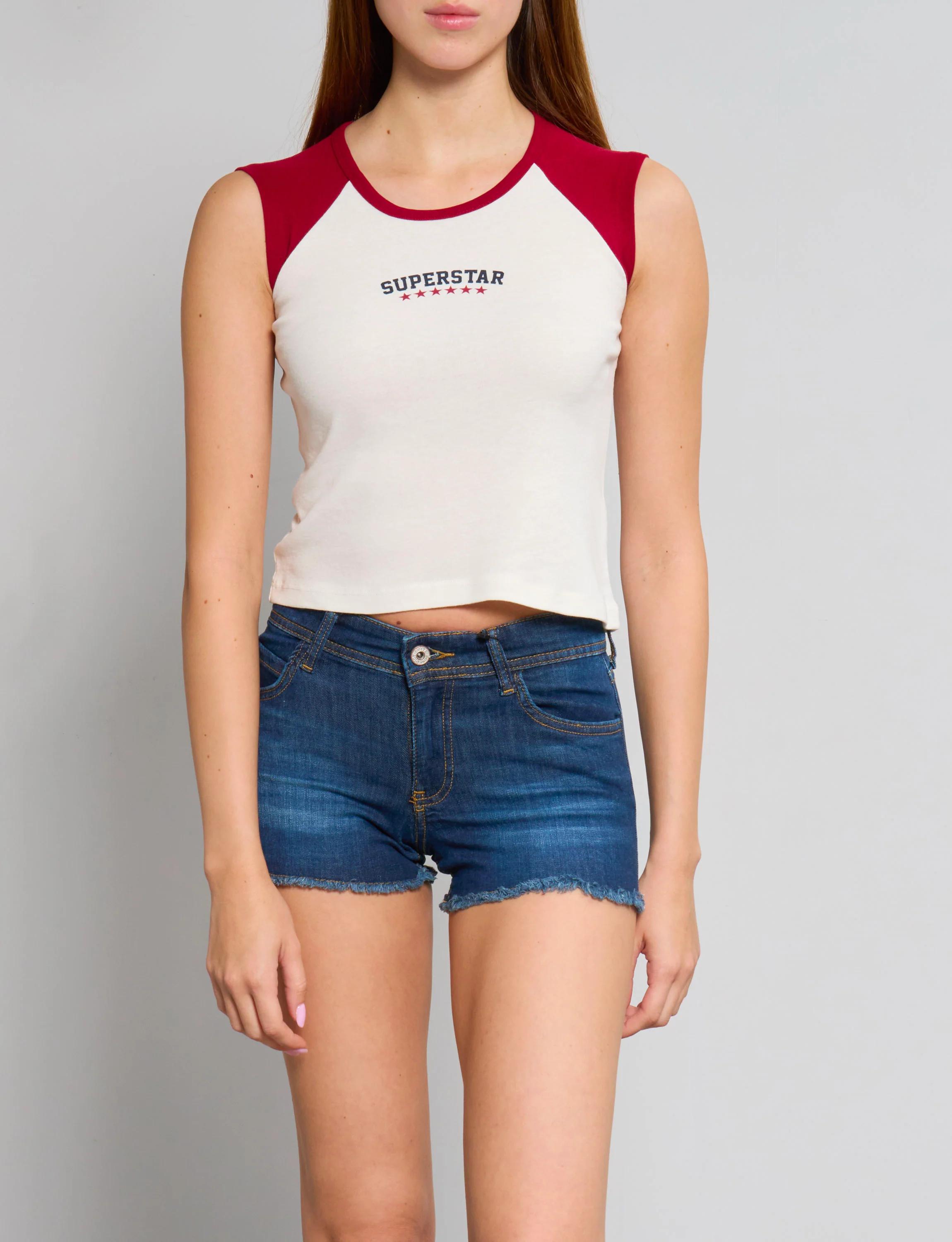 T-shirt manica bicolor con scritta "Superstar" - Image 3