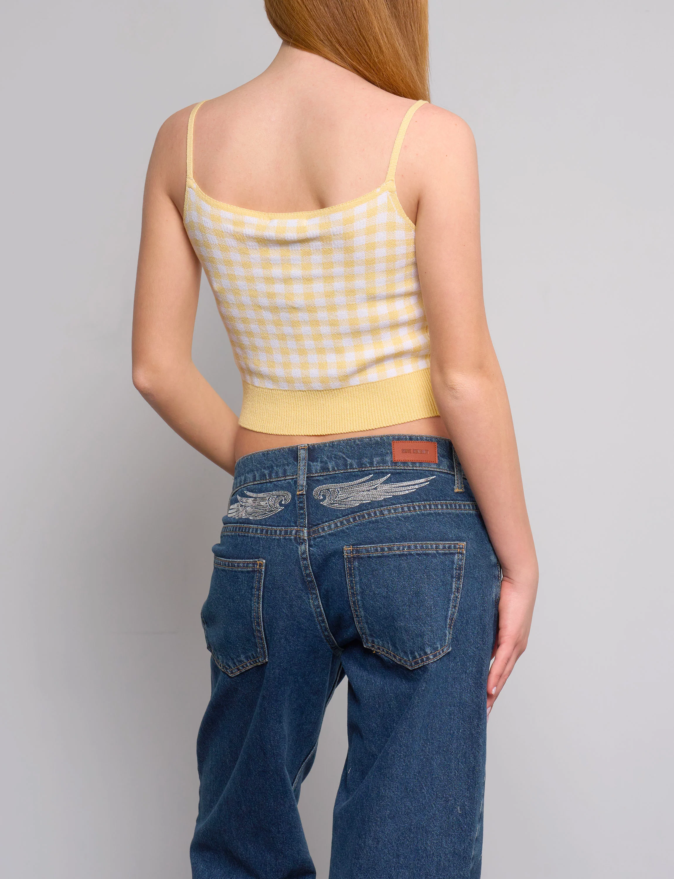 Top in maglia giallo a quadretti - Image 4
