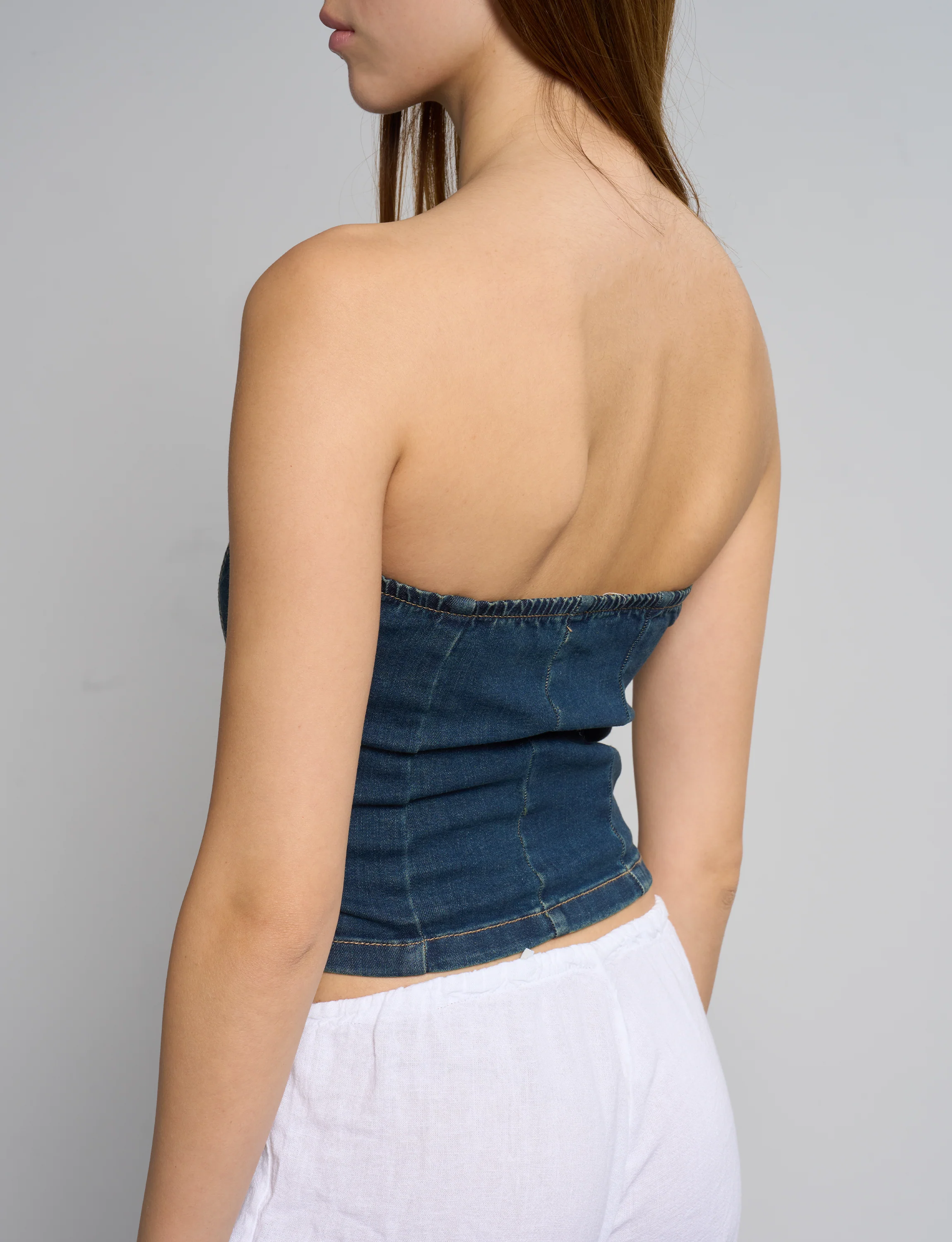 Top a fascia in denim - Image 3