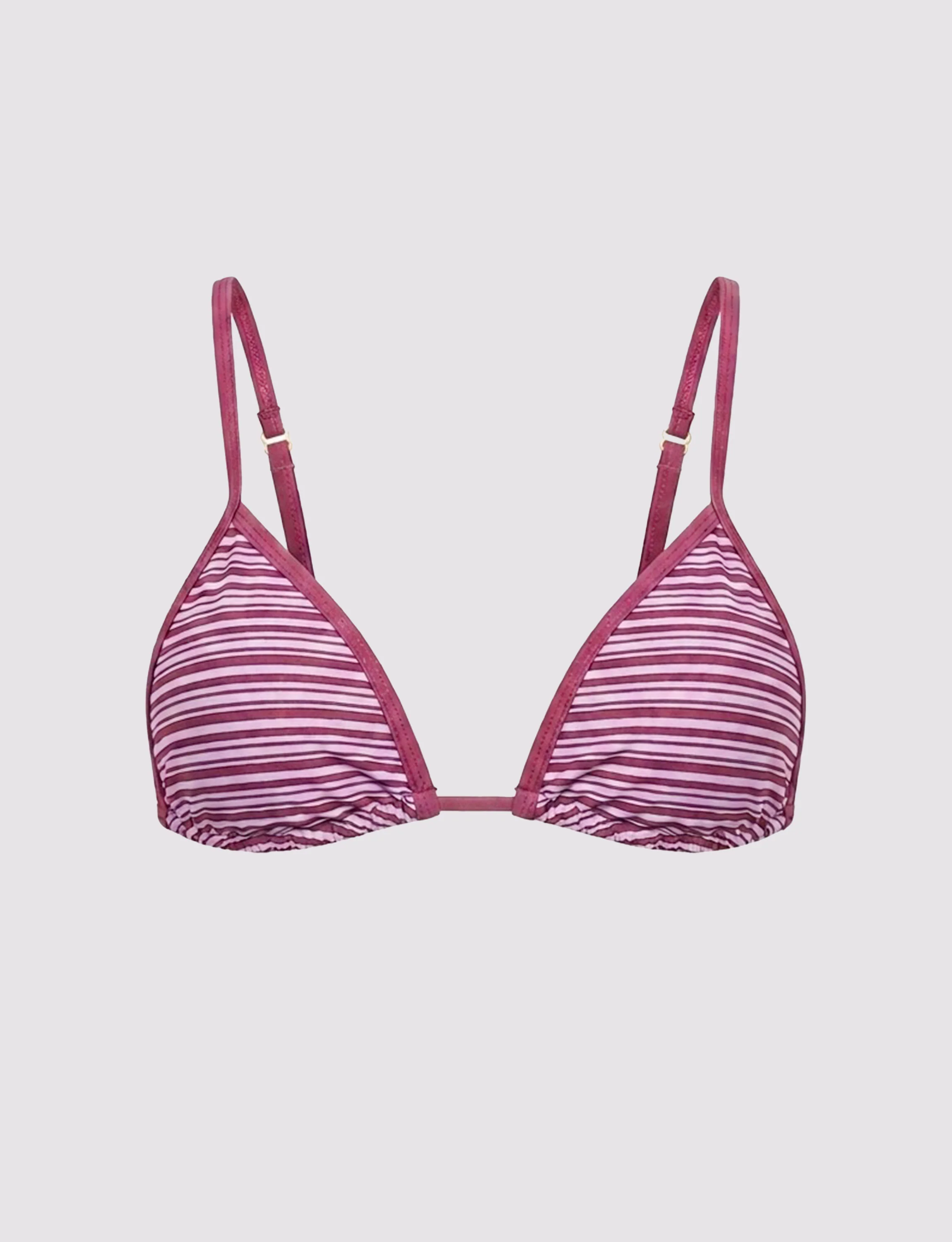 Top bikini a triangolo bordeaux a righe - Image 3